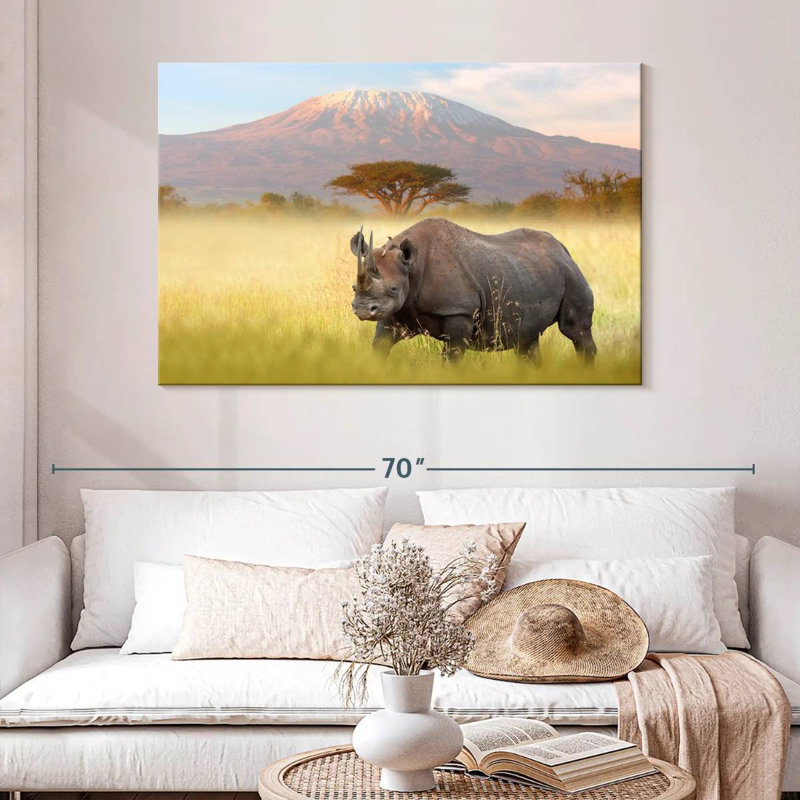 Rhinocéros Hosking Amboseli, H 32 po x l 48 po