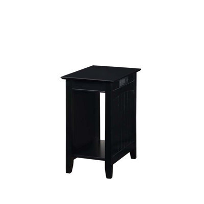 Morral Solid Wood End Table and Built-In Outlets