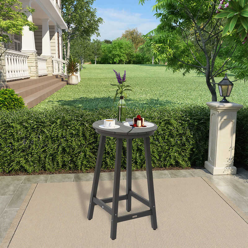 Table de bar de patio, table de bar d'extérieur pour terrasse, piscine, Gris