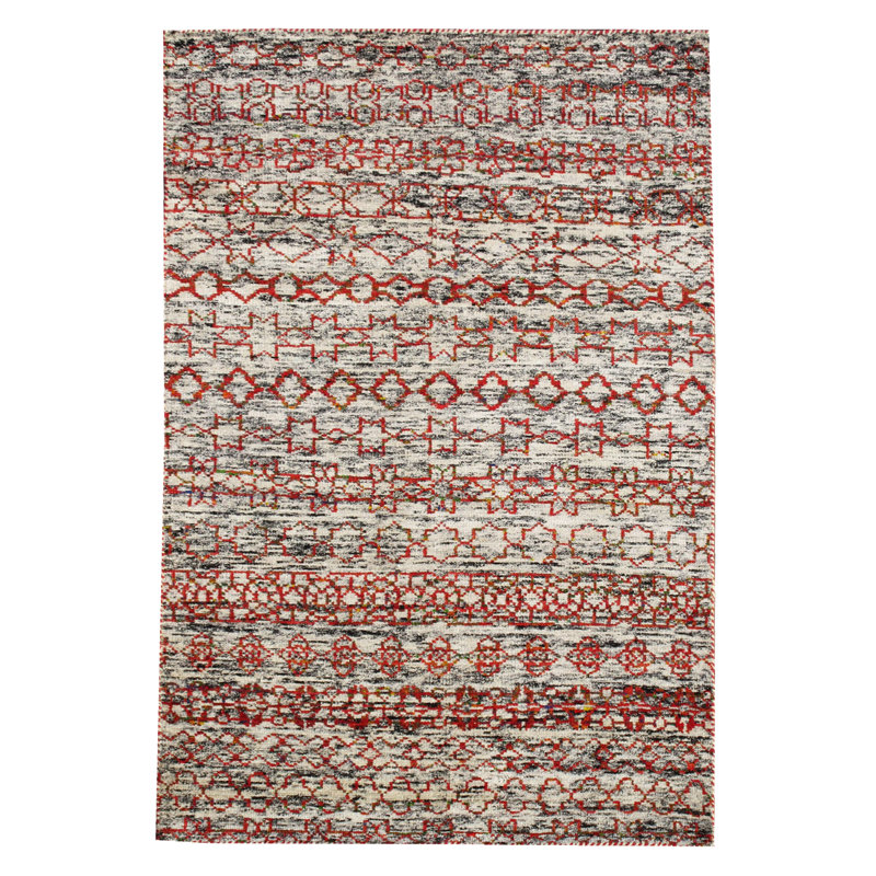 Tapis marocain moderne en soie noué à la main 5X8