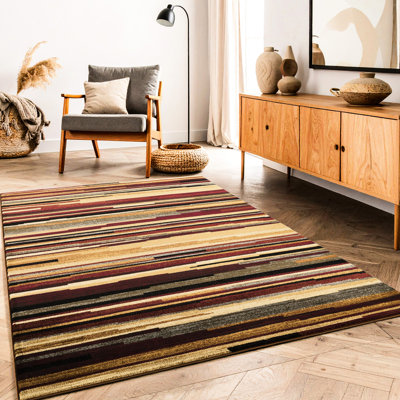 Tapis multicolore 5 pi 3 po X 7 po polypropylène pour rehausser la décoration intérieure