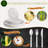 Compostable Disposable Paper Plates Combo and Utensil Set - 25 Sets