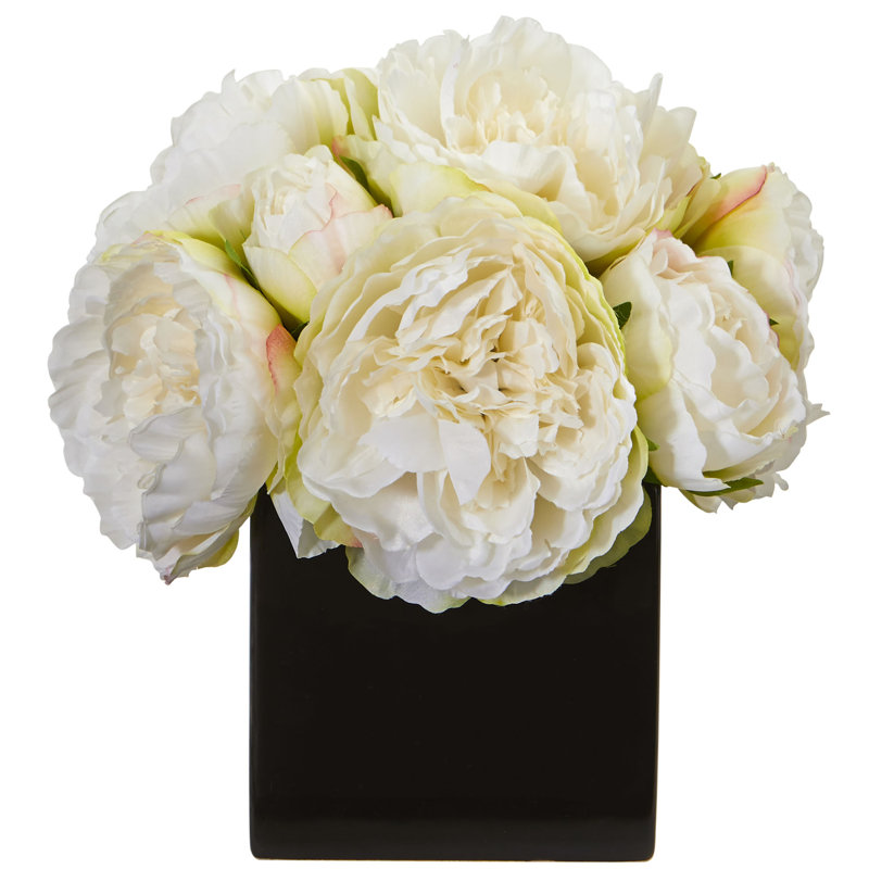 Peony Arrangement in Vase, White