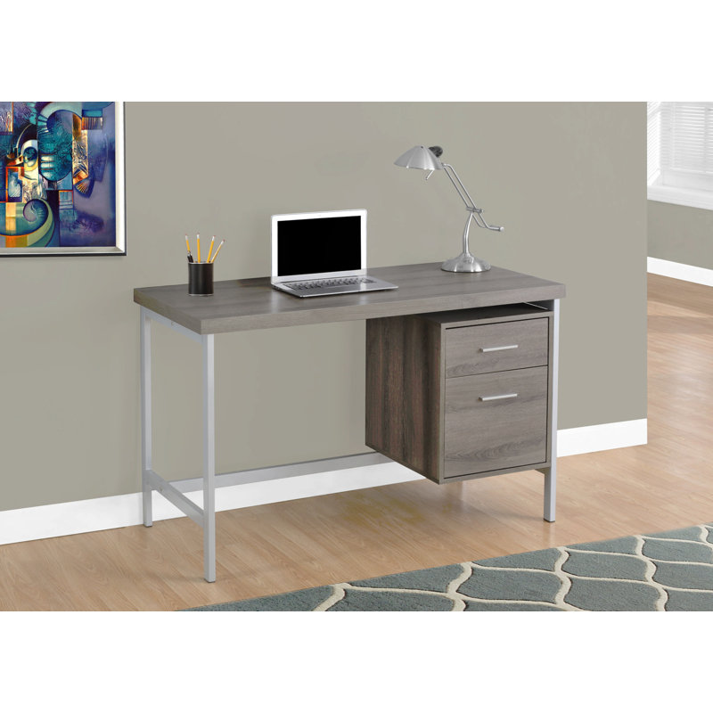 Bureau d'ordinateur, bureau personnel, ordinateur portable, installation à gauche, à droite, tiroirs de rangement, L 48 po, stratifié de travail, métal, contemporain, moderne