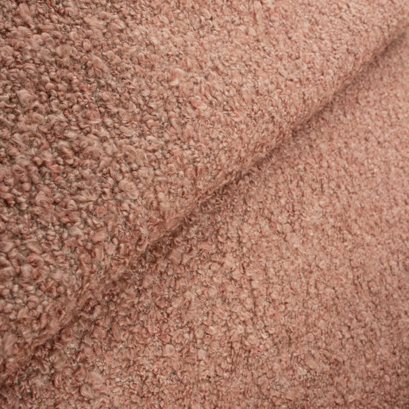 Orlando Upholstered Ottoman, Plush Blush Boucle