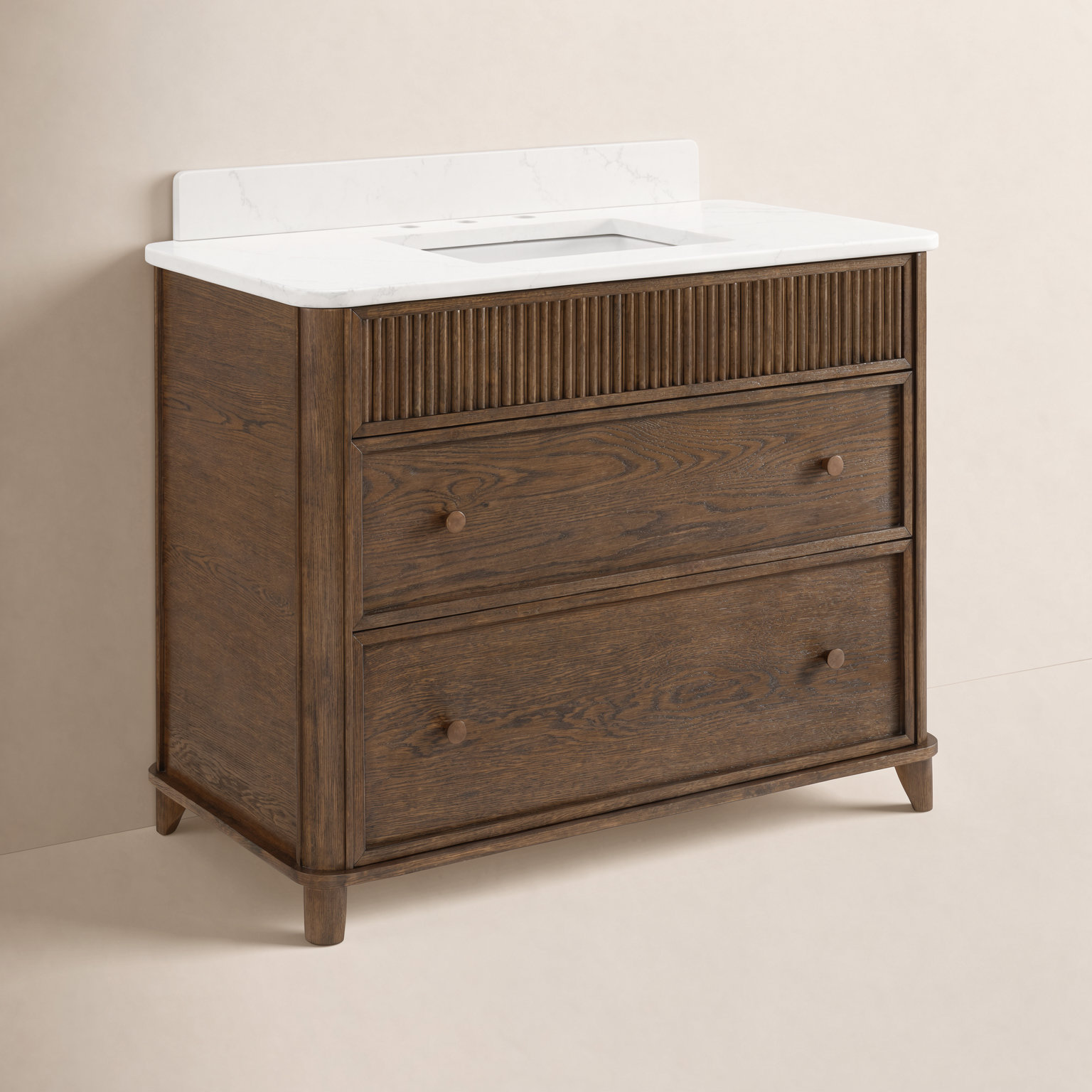 Kennedy Bathroom Vanity In Natural Enhanced Oak, Enhanced Brown Oak, 42"