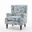 Fauteuil d'appoint à oreilles bleu avec garniture cloutée Duward-1096387148