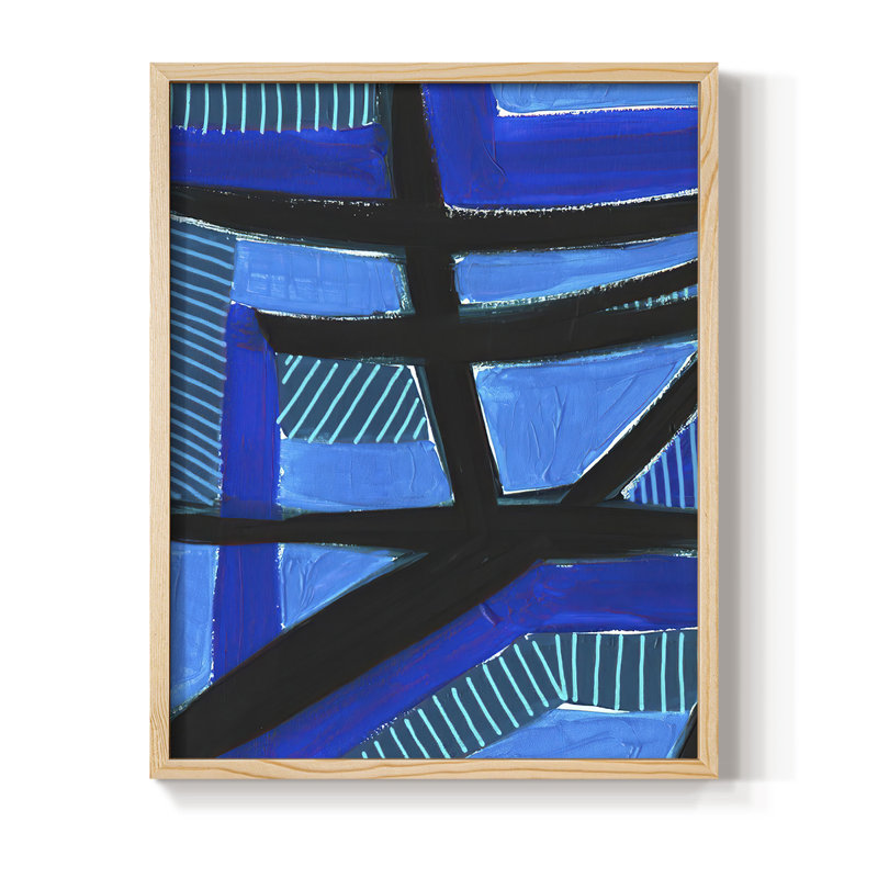 Impression sur bois Inv fondés - Bleu, H 11 po x l 9 po