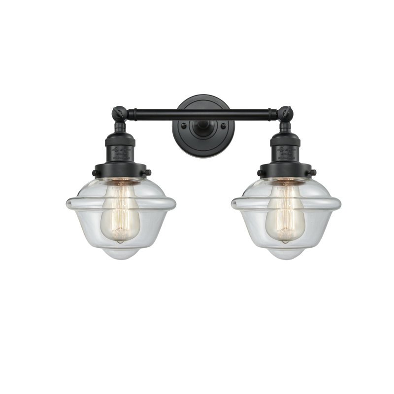 Gebhart 2 - Light Dimmable Vanity Light, 6 Watt Vinage LED Bulb, Clear, Matte Black