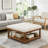 Upholstered Tufted Linen Ottoman Coffee Table-617876649-617876648