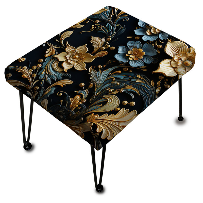 Golden Embellishments - Repose-pieds rectangulaire en marbre