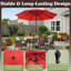 Parasol de patio rond de 9 pi avec base lestée de 19 lb - Parasol d'extérieur à manivelle et auvent ventilé pour abat-jour - pour terrasse, balcon, porche, cour ou piscine par Pure Garden (orange)-1883649453