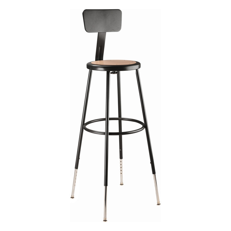 Tabouret de laboratoire à hauteur ajustable, 53.5", Noir