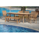 Cyrilmagnin Outdoor 7 - Piece Teak Dining Set