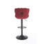 Ensemble de 2 tabourets de bar avec repose-pieds en poudre et base pivotante en velours à hauteur réglable et tabouret de bar simple - Rouge