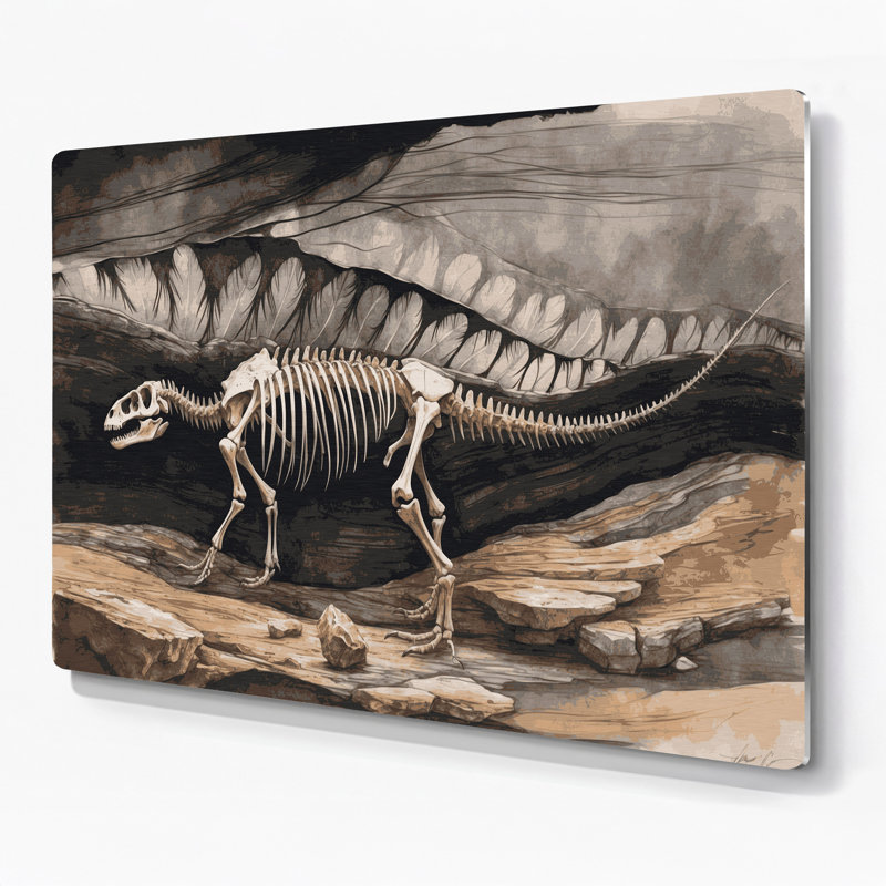 «Dinosaur Archeopteryx», art mural en métal gris, H 11 po x l 14 po