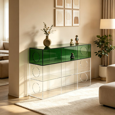 Console de rangement ouverte en acrylique vert