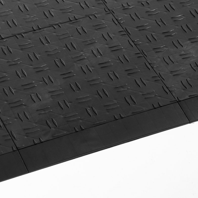 Ensemble de bordures de transition pour plancher de garage féminin, bordure de plancher de garage modulaire en PP robuste et antidérapante, facile à assembler, compatible avec nos tapis de garage à 6 verrous améliorés