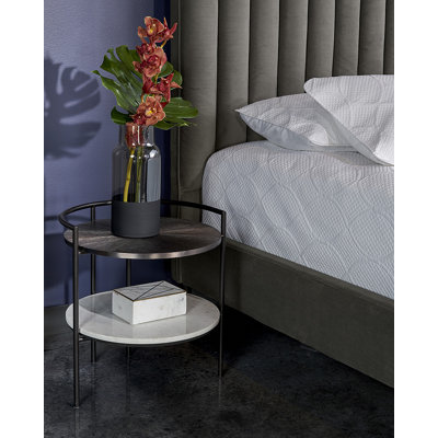 Patel 20.25'' W Metal Nightstand - Grey