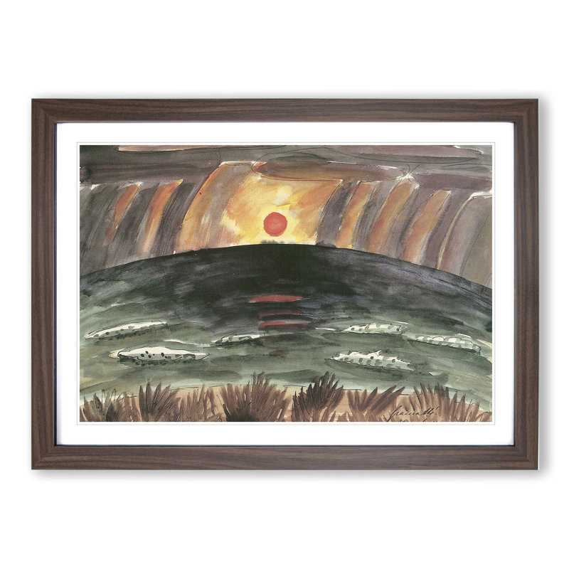 Sunset by Walter Gramatte - Picture Frame Painting, 36cm H x 48cm W x 2cm D, Walnut Framed