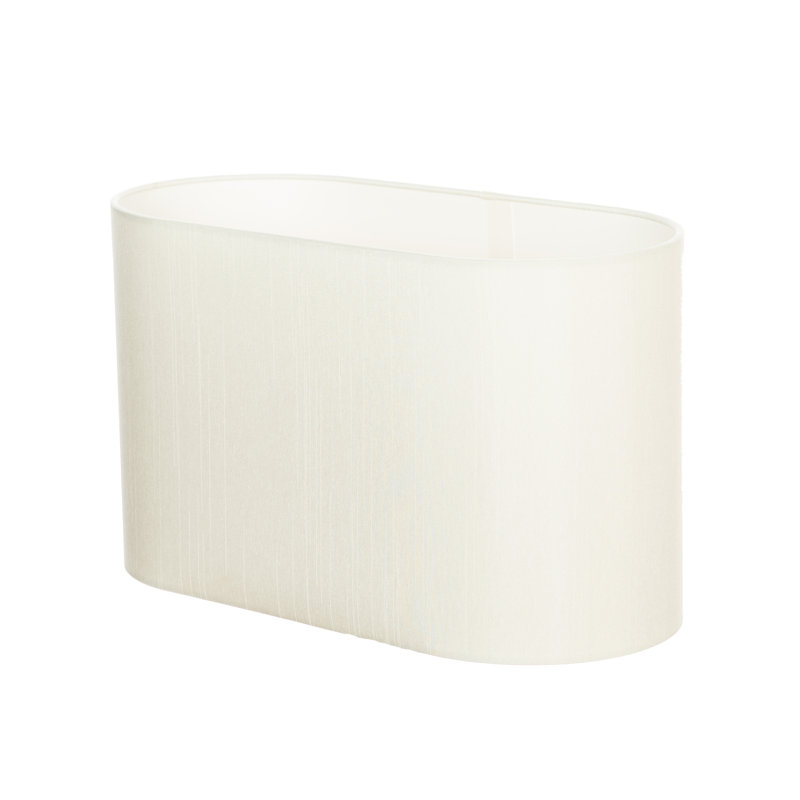 58.42cm H Polyester Oval Lamp Shade ( Screw On ), 23cm H x 38cm W x 18cm D, Ivory