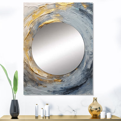 «Goretty Spirants IV» - grand miroir abstrait en spirale, miroir mural décoratif moderne, art imprimé en métal Goretty