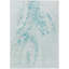 Tapis d'extérieur lavable abstrait bleu sarcelle et turquoise 10 'X 14'