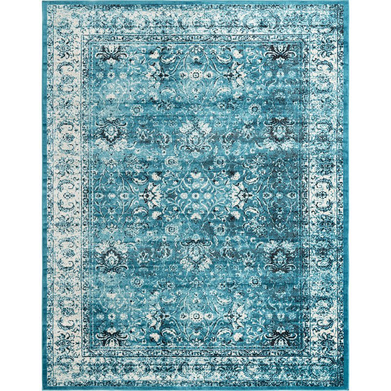 Tapis oriental bleu-vert, Rectangle 6 pi x 9 pi