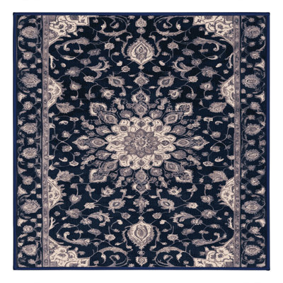 Tapis gris Tabriz lavable à la machine