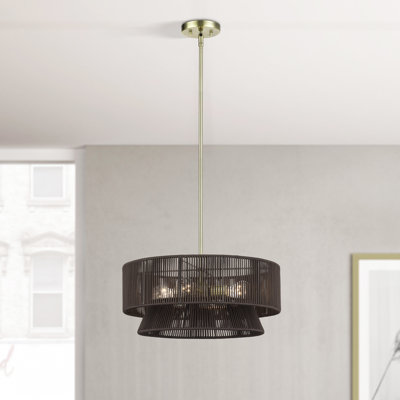 Lustre suspendu en laiton antique 4 lumières Aurea