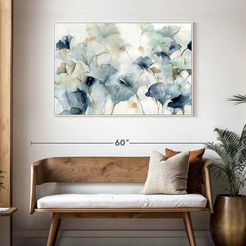 Ginkgo Glorieux, Cadre flottant blanc, 46 po x 31 po