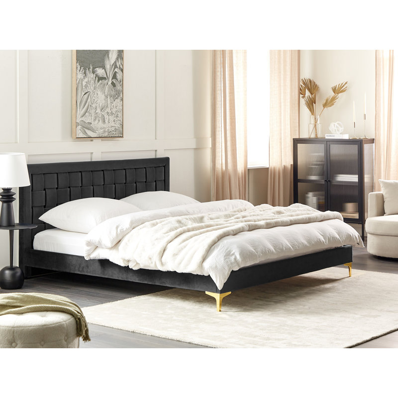 Rajmund Upholstered Bed, Super King (6'), Black
