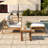 U_STYLE Acacia Wood Outdoor Lounge Set - Chair and Ottoman with Removable Cushions, All-Weather Outdoor Chaise Lounge/Daybed, Perfect for Patios, Balconies, and Gardens-1638408117