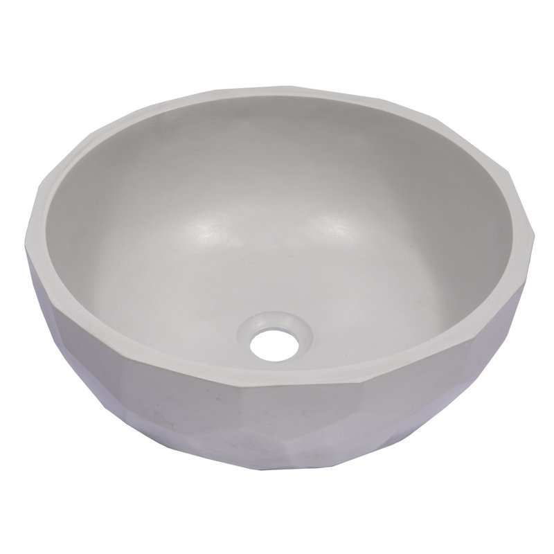 Lavabo de salle de bain vasque circulaire, Gris terre clair