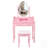 Princess Vanity Desk Set With Mirror, Light Modes, And Cushioned Stool, 4-Drawer Wooden Makeup Table For  Bedroom-1903426620