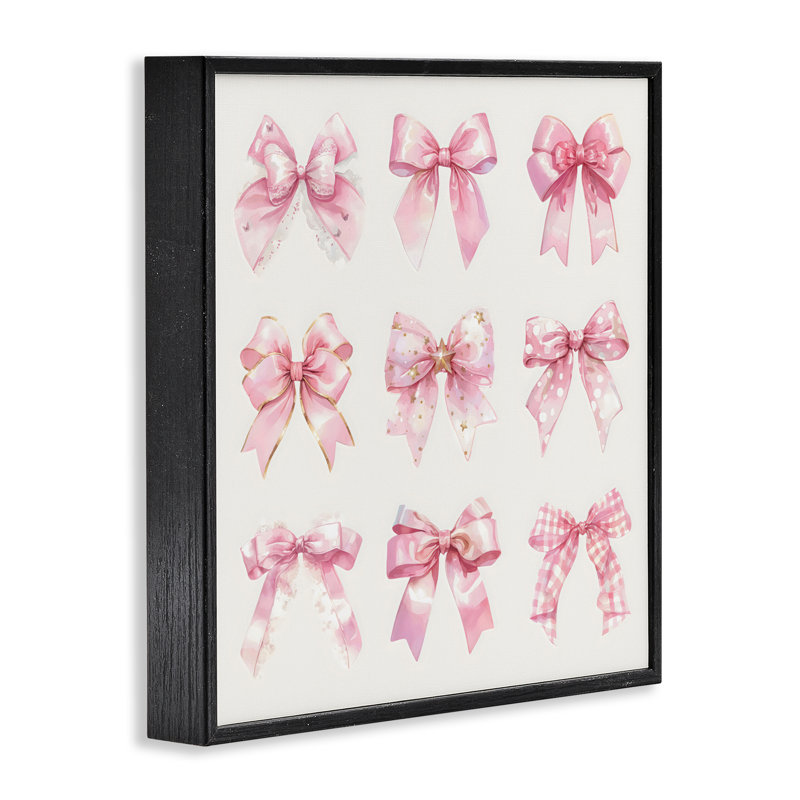 Giclée encadrée Ribbon Bow Styles Grouping, conception par Creative Studio, H 12 po x l 12 po, Giclée encadrée noir minuit
