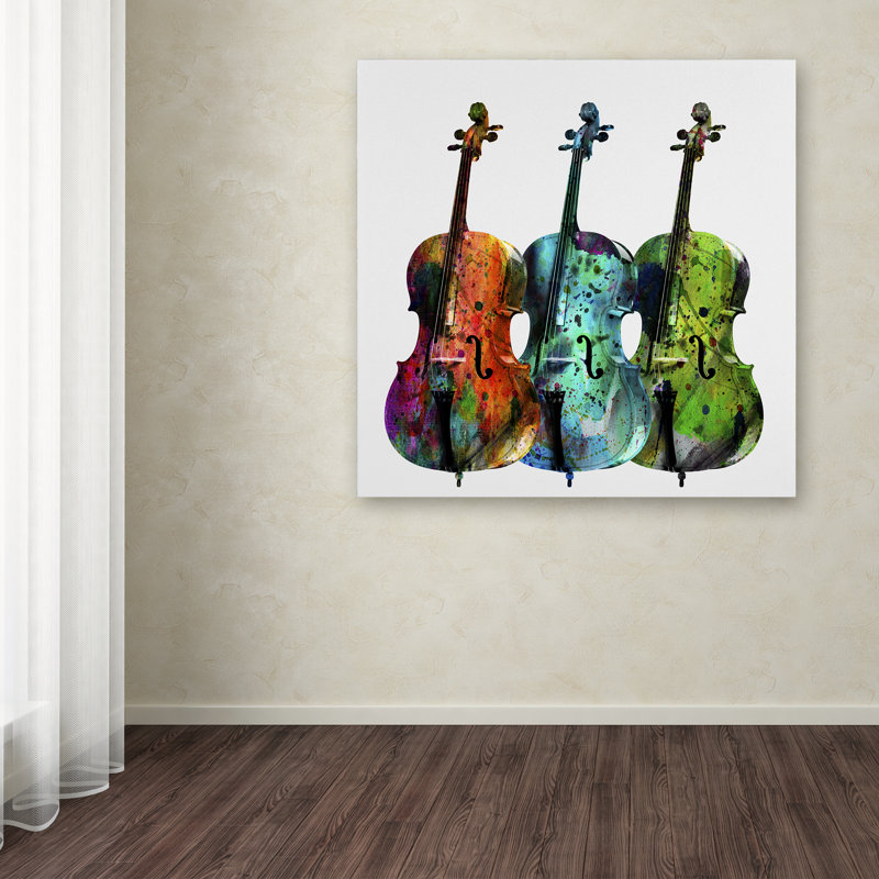 « violoncelle », impression sur toile tendue, impression sur toile, H 14 po x l 14 po x P 2 po