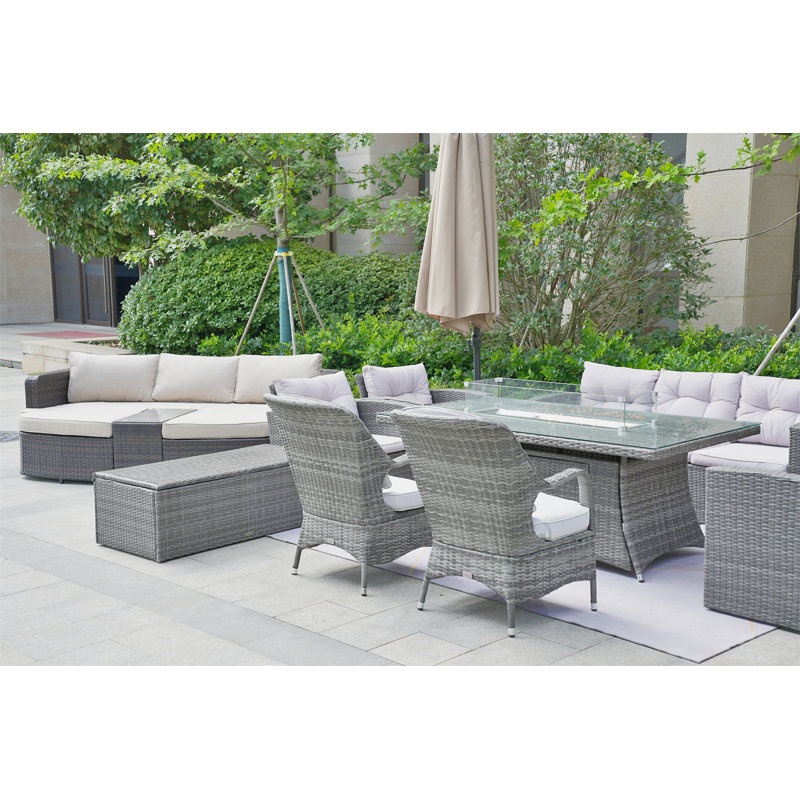Ensemble de conversation modulaire 10 pièces avec coussins