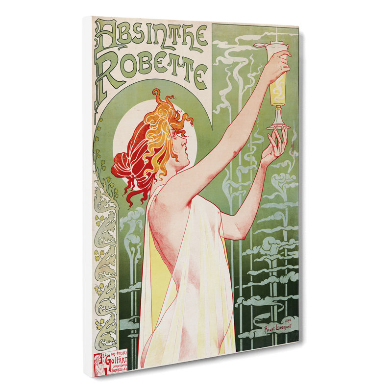 Absinthe by Henri Privat-Livemont - Wrapped Canvas Painting, 60cm H x 40cm W x 3cm D