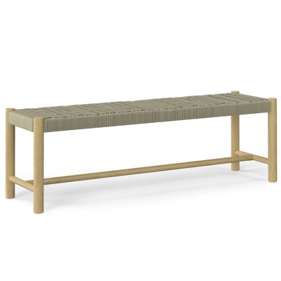 Dahlia 46"W Solid Acacia Contemporary Outdoor Bench with Weather-Resistant Rope Seating by Simpli Home