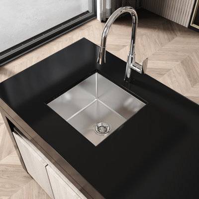 Nano Gray Undermount Sink 18" - Stainless Steel With Build And Optimal Drainage Function 18 Inch R10 Corners Enhanced Performance