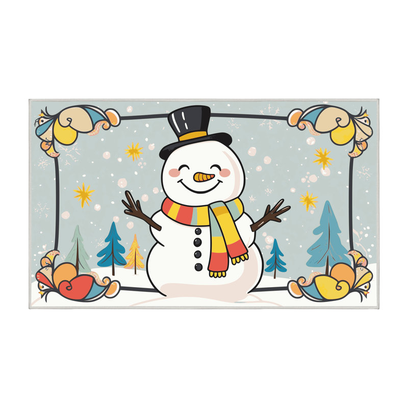 Ginza Six Washable Christmas Winter Holiday Rug, Rectangle 5' x 7'