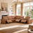 Thea 6 - Piece Genuine Leather Power Reclining Sectional with USB Ports & Sockets , Console & Cup holder-120797532