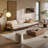 137.8"White Polyester Solid-Wood Frame Sofa