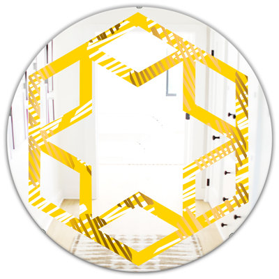 Abstract Geometric IV Hexagon Star Modern & Contemporary Frameless Wall Mirror