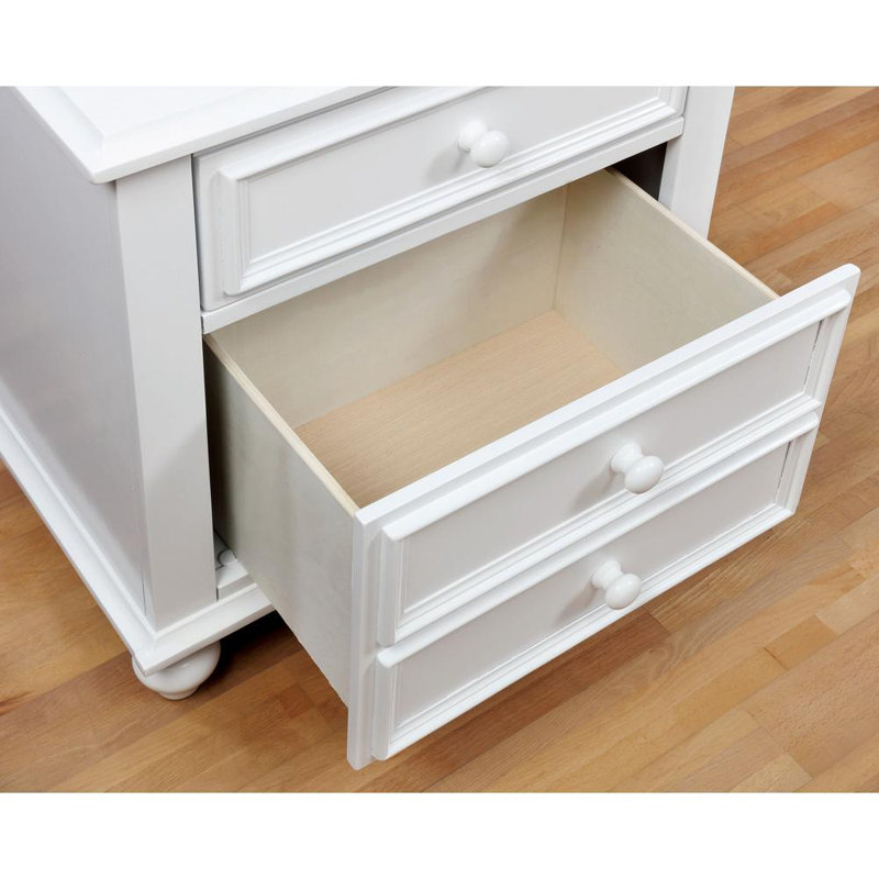 Table de chevet 2 tiroirs Sedley, Blanc