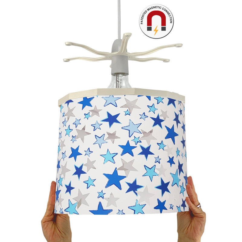 Siluety 25 cm H Drum Pendant Shade ( Spider ), Blue