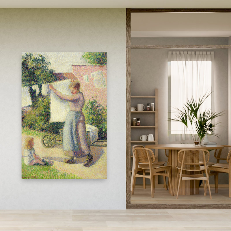 Woman Hanging Up The Washing, 1887 Abstract Contemporary Wall Art Print, 152.4cm H x 101.6cm W