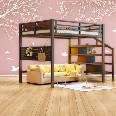 Lits peu encombrants avec rangement, loft moderne en bois aggloméré pour la maison