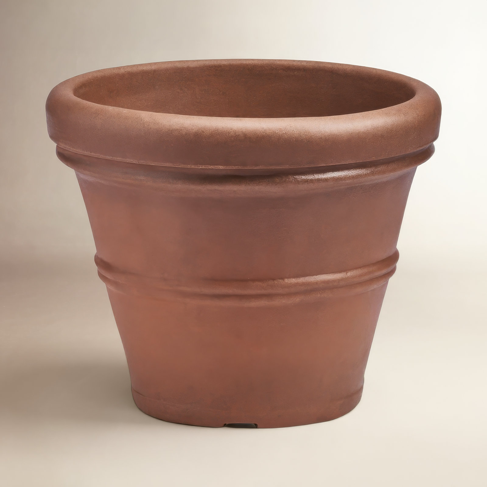 Lanesborough Resin Pot Planter, Weathered Terracotta, 25" H x 31.5" W x 31.5" D